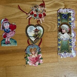 Vintage and Rare Holiday Card Set with Red and Gold Accents